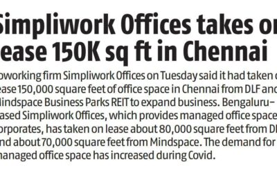 Simpliwork Offices takes on lease 1.5 lakh sq ft office space from DLF, Mindspace in Chennai