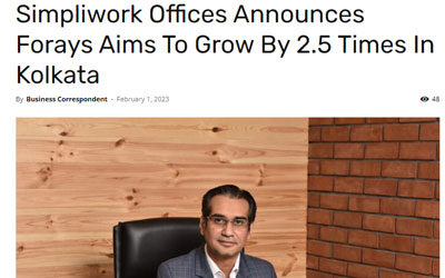 Simpliwork Offices Announces Forays Aims To Grow By 2.5 Times In Kolkata