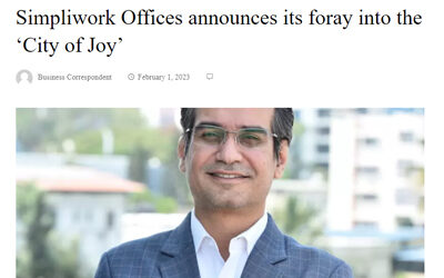 Simpliwork Offices announces its foray into the ‘City of Joy’