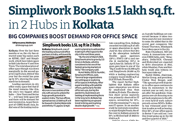 Simpliwork Books 1.5 lakh sq.ft. in 2 Hubs in Kolkata